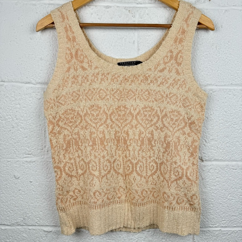 Peruvian Connection Cotton Knit Tank Top Size M